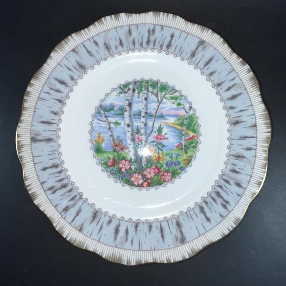 Royal Albert "Silver Birch" Vintage Teacup Trio Cup Saucer And Dessert Plate - Picture 5 of 10